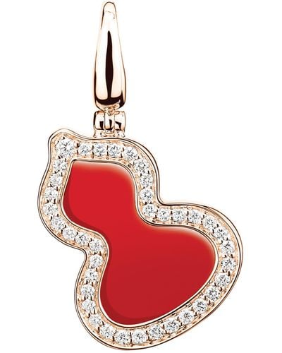 Qeelin Small Wulu Red Agate & Diamond Pendant Necklace
