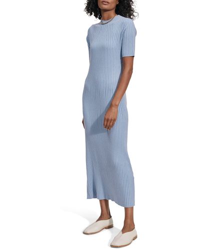 Varley Maeve Rib Midi Sweater Dress - Blue