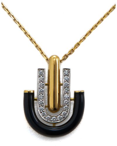 David Webb Motif Unity Pendant Necklace - Black