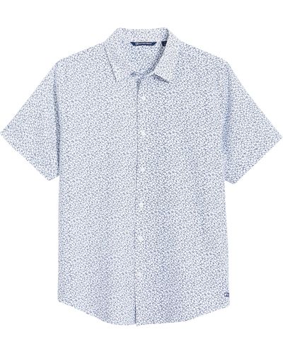 Cutter & Buck Windward Mineral Short Sleeve Button-up Shirt - Blue