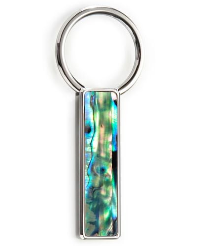 M-clip Abalone Key Chain - Blue