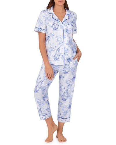 Bedhead Print Crop Pajamas - Blue