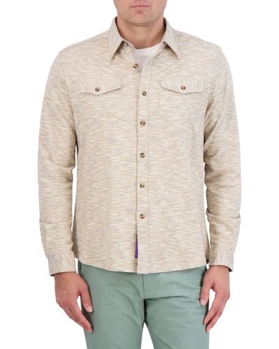 Robert Graham Strorrs Space Dye Knit Button-up Shirt - Natural