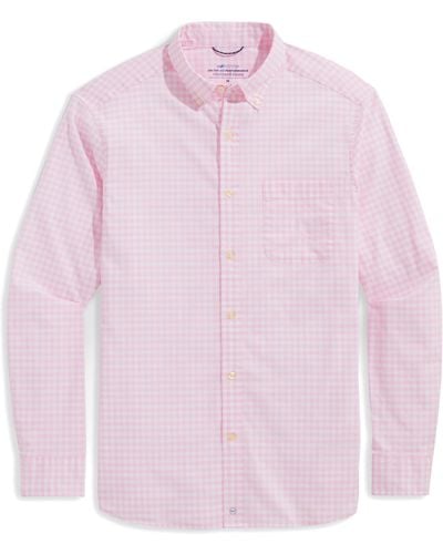 Vineyard Vines Classic Fit On-the-go Brrro Gingham Button-down Shirt - Pink