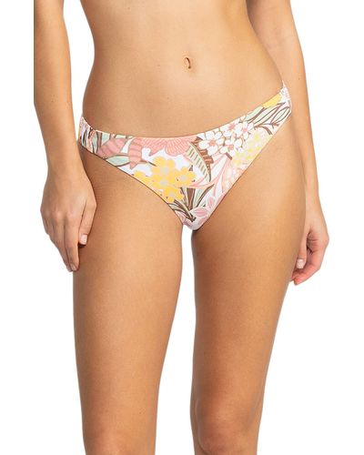 Roxy Playa Paradise Tanga Bikini Bottoms - Pink