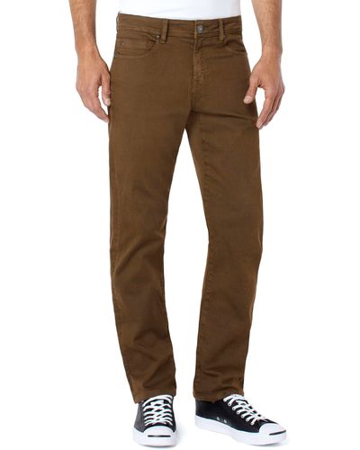 Liverpool Los Angeles Regent Relaxed Straight Leg Twill Pants - Brown