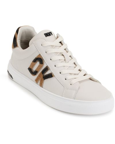 DKNY Abeni Leather & Genuine Calf Hair Sneaker - White