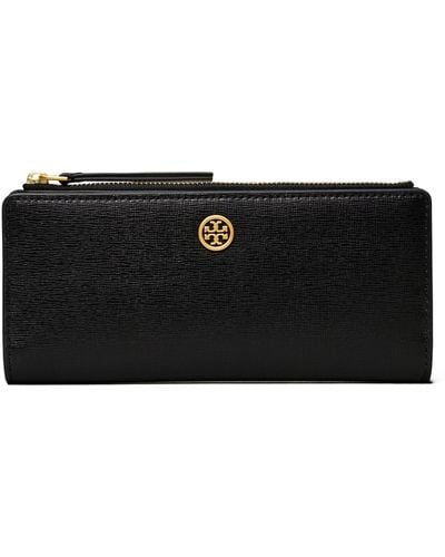 Tory burch robinson slim wallet black top