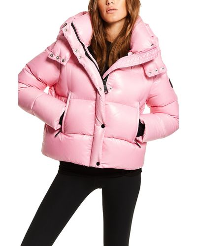 Sam. Jordy Down Puffer Jacket With Removable Hood - Pink