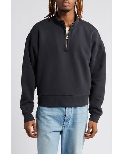 Elwood Oversize Quarter Zip Sweatshirt - Black