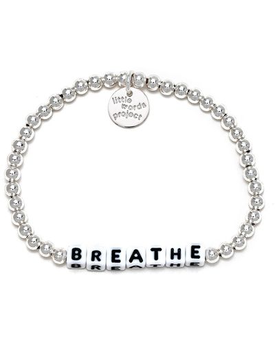 Little Words Project Breathe Beaded Stretch Bracelet - Metallic