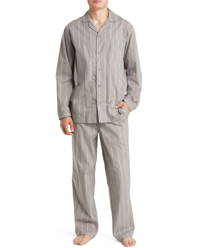 Nordstrom Cotton Poplin Pajamas - Gray