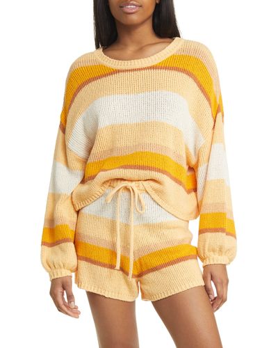 Billabong Sol Time Stripe Sweater - Yellow