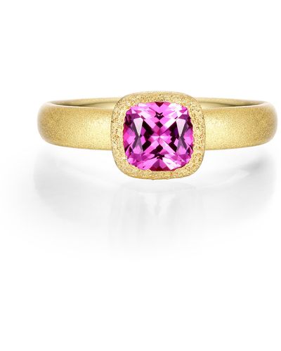 Lafonn Fancy Lab Grown Sapphire Solitaire Ring - Pink