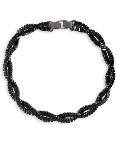 Nordstrom Baguette Cubic Zirconia Collar Necklace - Black