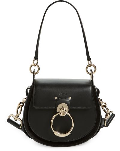Chloé Small Tess Leather Crossbody Bag - Black