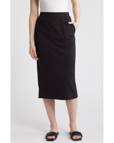 Eileen Fisher Stretch Jersey Skirt - Black