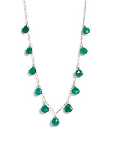 Anzie Briolette Stone Charm Necklace - Blue