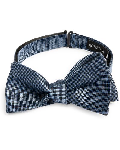 Nordstrom Solid Silk Bow Tie - Blue