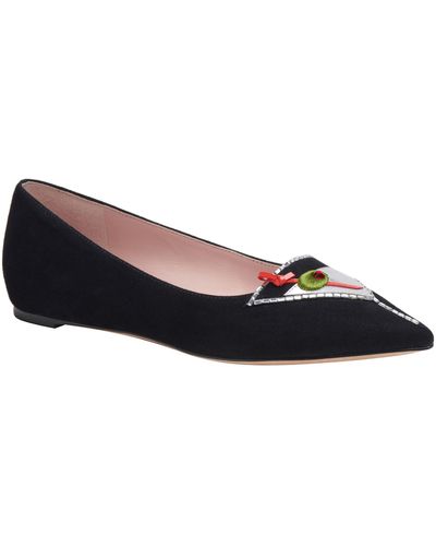 Kate Spade Make It A Double Pointed Toe Flat - Black