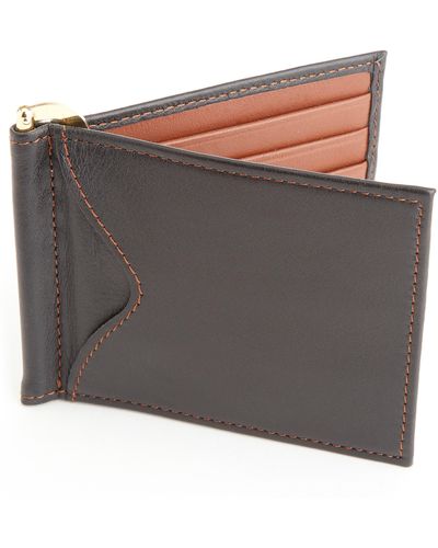 ROYCE New York Rfid Leather Money Clip Card Case - Gray
