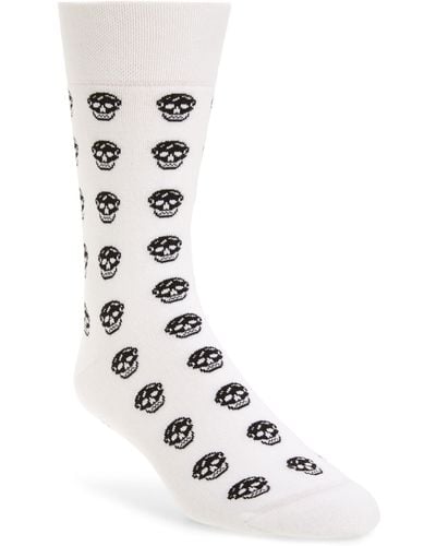 Alexander McQueen Skull Logo Crew Socks - White