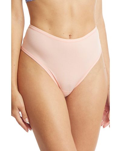 Hanky Panky Playstretch High Rise Thong - Natural