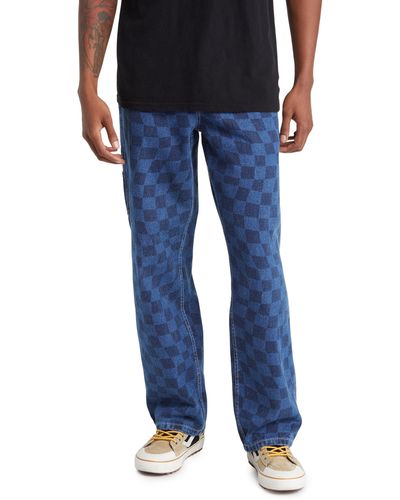 Vans Drill Checkerboard Print Carpenter Jeans - Blue