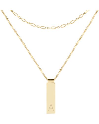 Brook and York Maisie Set Of 2 Initial Layering Necklaces - White