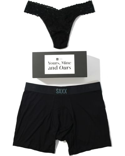 Hanky Panky X Saxx Vibe Assorted 2-pack Boxer Brief & Thong - Black