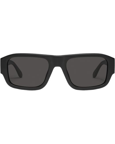 Quay Night Cap 40mm Polarized Shield Sunglasses - Black