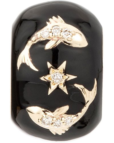 Adina Reyter Pisces Ceramic & Diamond Bead Charm - Black