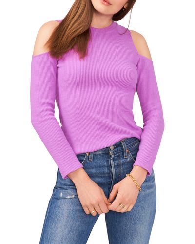 1.STATE Cold Shoulder Sweater - Purple
