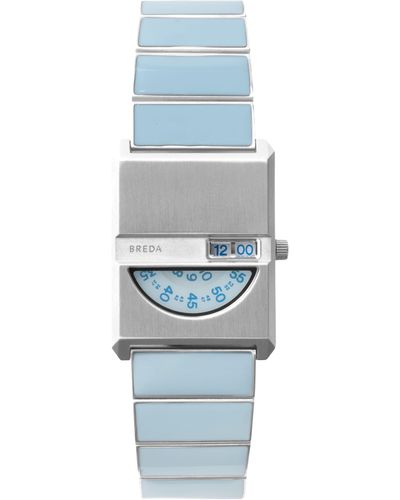 Breda Pulse Tandem Stainless Steel Bracelet Watch - Blue