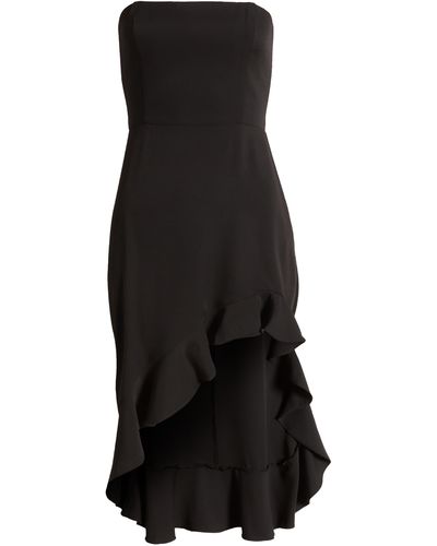 Amanda Uprichard Mally Strapless High-low Dress - Black