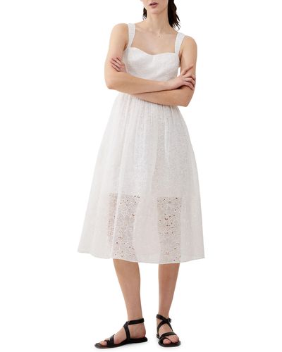 French Connection Embroidered Lace Dress - White