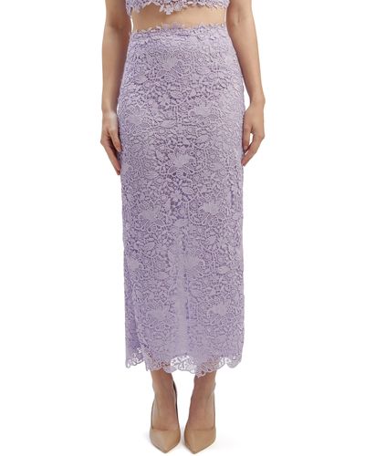Bardot Mariah High Waist Lace Maxi Skirt - Purple