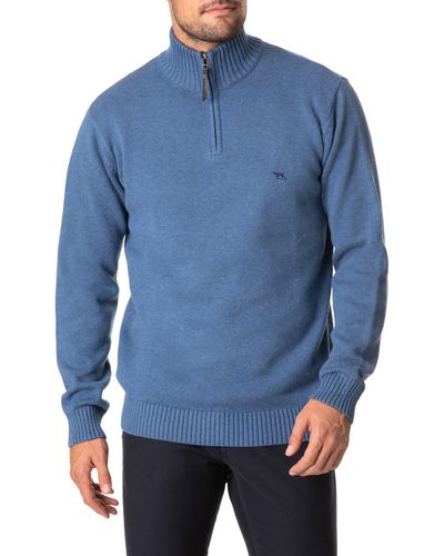 Rodd & Gunn Merrick Bay Quarter Zip Sweater - Blue