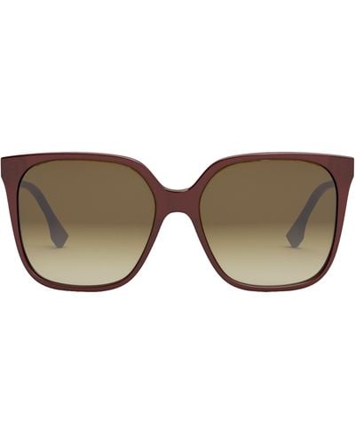 Fendi The Fine 59mm Geometric Sunglasses - Red