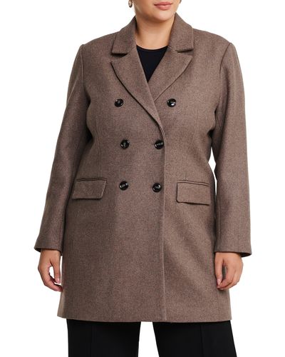 Estelle Redford Double Breasted Coat - Brown