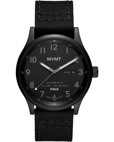 MVMT Field Nylon Strap Automatic Watch - Black