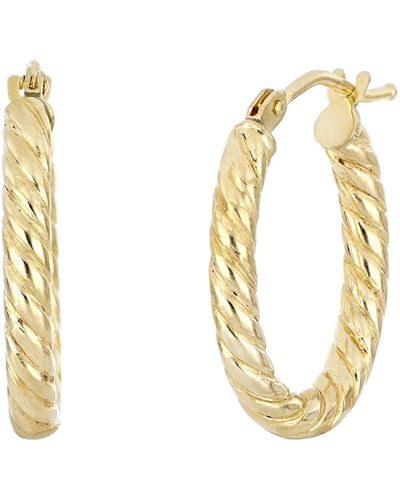 Bony Levy 14k Gold Twisted Oval Gold Hoop Earrings - Metallic