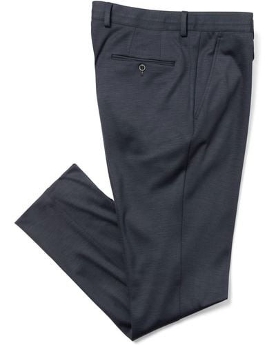 Samuelsohn Solid Wool Drawstring Pants - Blue