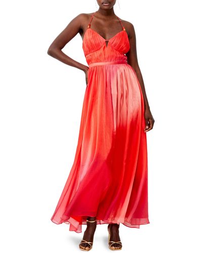French Connection Darryl Hallie Crinkle Maxi Dress - Red