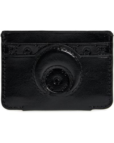Marine Serre Recycled Leather Card Case - Black