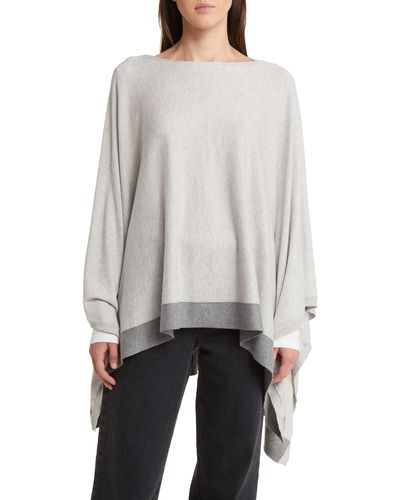 Nordstrom Cotton & Cashmere High-low Poncho - Gray