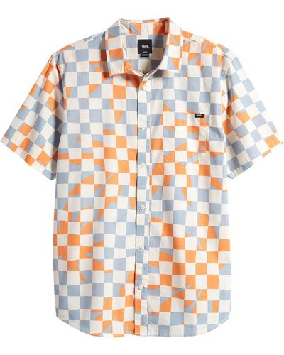 Vans Watson Checkerboard Short Sleeve Button-up Shirt - White