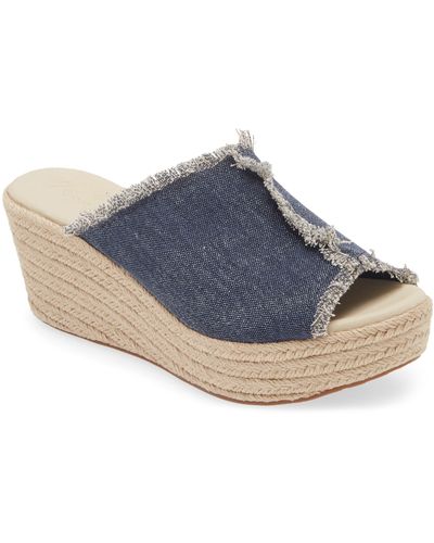 Chocolat Blu Platform Wedge Sandal - Blue