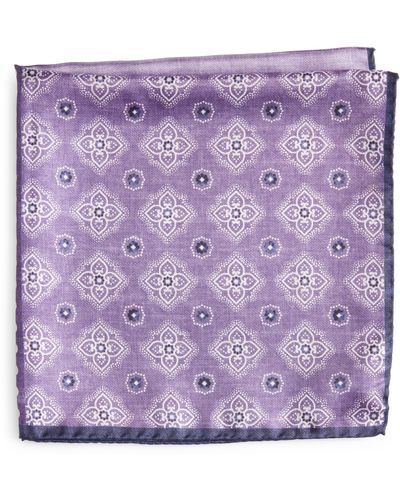 Nordstrom Panel Silk Pocket Square - Purple