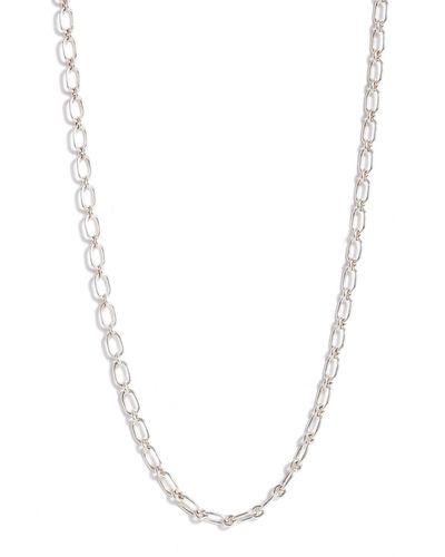 Anzie Rectangle Link Chain Necklace - White